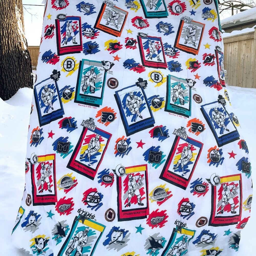 Vintage 1993 NHL Hockey Team Twin Comforter